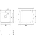 Мойка для кухни Granula Standard 50х42х19 см врезная кварц черная