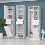 Пенал Misty Мисти 60 см Э-05060-01Бк с бельевой корзиной, подвесной, белый