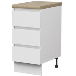 Кухонный шкаф напольный с 3 ящиками Миус 40x85x60 см ЛДСП цвет белый
