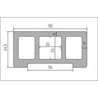 Профиль перил прямой ДПК T-Decks цвет Венге 45x90x3000 мм