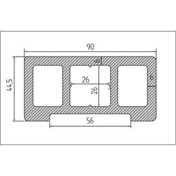 Профиль перил прямой ДПК T-Decks цвет Венге 45x90x3000 мм