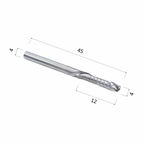 Фреза DJTOL A1FLX412 компрессионная спиральная однозаходная (по дереву, композиту (АКП), пластику)