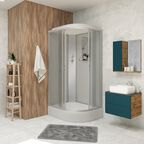 Душевая кабина Niagara Classic 100x90 NG-33094-14L средний поддон, стекло матовое, профиль серебро, левая