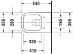 Подвесной унитаз Duravit Happy D 2 Rimless 2222090000 без сиденья