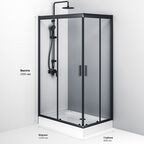 Душевой уголок Am.Pm Gem 120х80 W90G-404-120280-BT стекло прозрачное, профиль черный матовый
