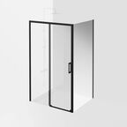 Боковая панель Kerama Marazzi Vetro 100х195 VE.100.FP.BLK.M стекло прозрачное, профиль матовый черный