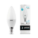 Светодиодная лампа Gauss LED Elementary Candle 6W E14 4100K 1/10/100