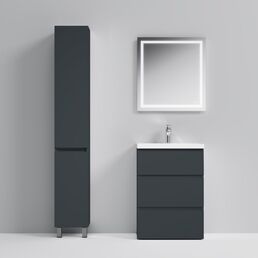 Комплект мебели Am.Pm Gem S 60 см, 3 ящика напольная графит матовый