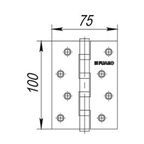 Петля дверная универсальная Fuaro 4BB/BL графит 100х75х2,5 мм