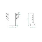 Опора бруса раскрытая OBR R 40x140x1.8