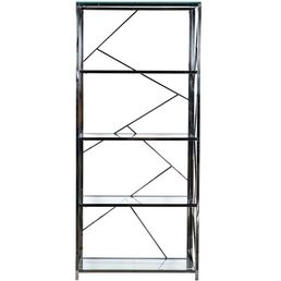 GY-SH8711BL Стеллаж стекло прозр/темн.хром 80*35*180см Garda Decor