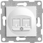 Розетка компьютерная встраиваемая Gusi Electric без заземления RJ45/RJ12 цвет серебро