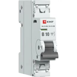 Автоматический выключатель EKF Proxima ВА47-63 1P N B10 А 6 кА
