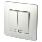 Выключатель встраиваемый Systeme Electric Blanca 10 А 2 клавиши цвет алюминий