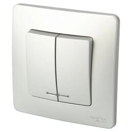 Выключатель встраиваемый Systeme Electric Blanca 10 А 2 клавиши цвет алюминий