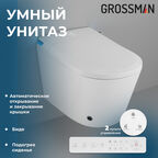 Комплект Унитаз-биде подвесной с инсталляцией Grossman 901.5702.01.000 с сиденьем микролифт, белый