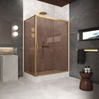 Душевой уголок Vegas-Glass 115x95 ZP+ZPV Protec h1900 115*95 03 05 профиль золото матовое, стекло бронза