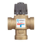 Клапан термостатический Stout подмешивающий 3/4 ВР(г) для отопления и ГВС 35-60 °С KVs 1,6 (SVM-0110-166020)