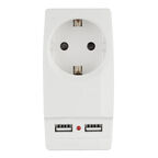 Разветвитель 1 розетка Эра 16 А 220 В 3,5 кВт 2хUSB белый (Б0026332)