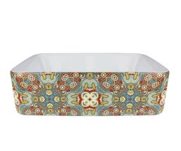 Накладная раковина Bronze de Luxe Cozy 48 см 1237V белая с узором