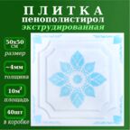 Плитка потолочная из пенопласта с рисунком экструдированная 50х50см