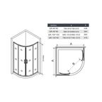 Душевой уголок Drop QR 1/4 круга 120x80 см черный профиль прозрачное стекло раздвижной