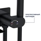 Смеситель с полочкой и держателем туалетной бумаги, с гигиеническим душем - RGW SP-222B, черный