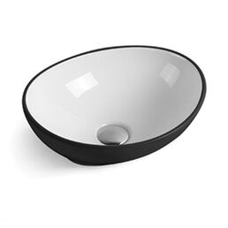 Накладная раковина Comforty 7138BW 41 см, черно-белая