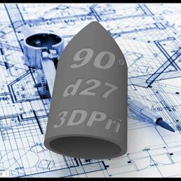 Шаблон для резки труб врезка d27 мм в d27 мм, под углом 90 градусов
