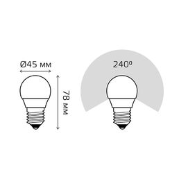 Светодиодная лампа Gauss LED Elementary Globe 8W E27 3000K 1/10/100