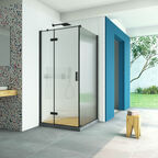 Душевой уголок Vegas-Glass Afp-Fis Retta 100x120 AFP-Fis Retta 100*120 02М Moru профиль черный, стекло рифленое