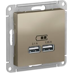 Розетка USBх2 (шампань) Systeme Electric AtlasDesign ATN000533