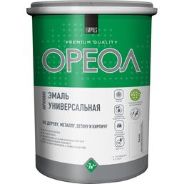 Эмаль универсальная акриловая Ореол белая глянцевая 1 кг