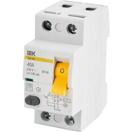 УЗО IEK ВД1-63 2Р 40 А 100 мА 4.5 кА AC MDV10-2-040-100