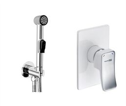 Гигиенический душ со смесителем Wasserkraft Aller A010657WHITE белый хром