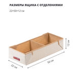 Ящик с отделениями Casy Home For Professionals 50x22x12см, молочный