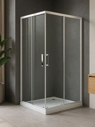 Душевой уголок Royal Bath 95х95 RB95HPD-T стекло прозрачное, профиль белый, без поддона