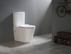 Напольный унитаз-моноблок SantiLine SL-5026 безободковый, с сиденьем микролифт, белый