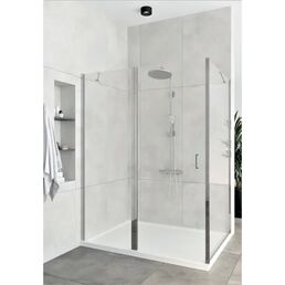 Душевая дверь в нишу Rain SR-140 140x185 см хромированный профиль прозрачное стекло распашная
