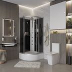 Душевая кабина Niagara Classic 90x90 NG-3501-14BKTG средний поддон, стекло тонированное, профиль серебро