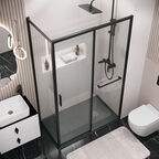 Душевой уголок Grossman Style 110x80 120.K33.05.1180.21.00 без поддона, стекло прозрачное, профиль черный матовый