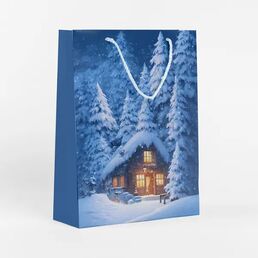 Пакет подарочный «Огоньки» 36x26 см цвет голубой
