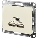 Розетка USB встраиваемая Systeme Electric Glossa цвет бежевый
