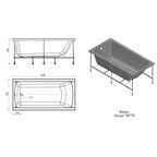 Ванна 100Acryl Ницца акриловая 150x75 см каркас в комплекте