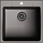 Мойка для кухни врезная Delinia 51x51 см глубина чаши 20 см кварц цвет антрацит
