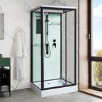 Душевая кабина River 90x90 TANA 90 BL стекло прозрачное, профиль черный