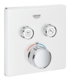 Внешняя часть термостатического смесителя GROHE Grohtherm SmartControl на 2 выхода, белая луна (29156LS0)