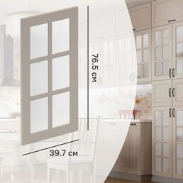 Фасад-витрина кухонного шкафа Ньюпорт 39.7x76.5 см Delinia ID МДФ цвет топо