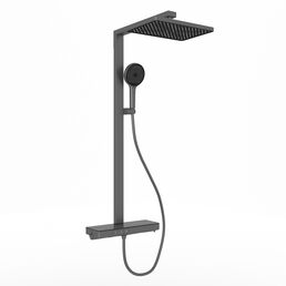 Душевая стойка Sancos Vos SC6100GG с термостатическим смесителем, изливом, вороненая сталь