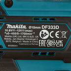 Дрель-шуруповерт аккумуляторная Makita CXT DF333D 12 В 2 Ач Li-Ion 2 АКБ и ЗУ (DF333DWAE)